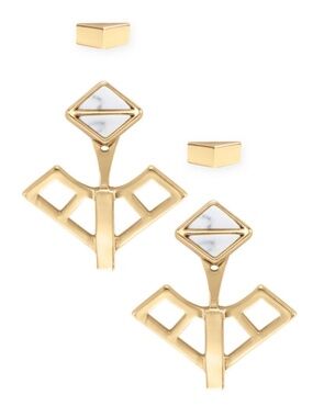 Stella & Dot Mondrian Ear Jacket Gold Earrings